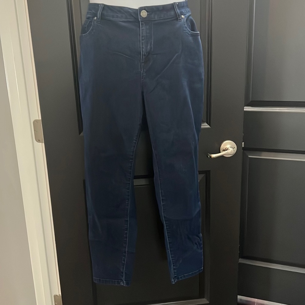 Lane Bryant essential denim mid-rise skinny jeans Size 20 dark denim